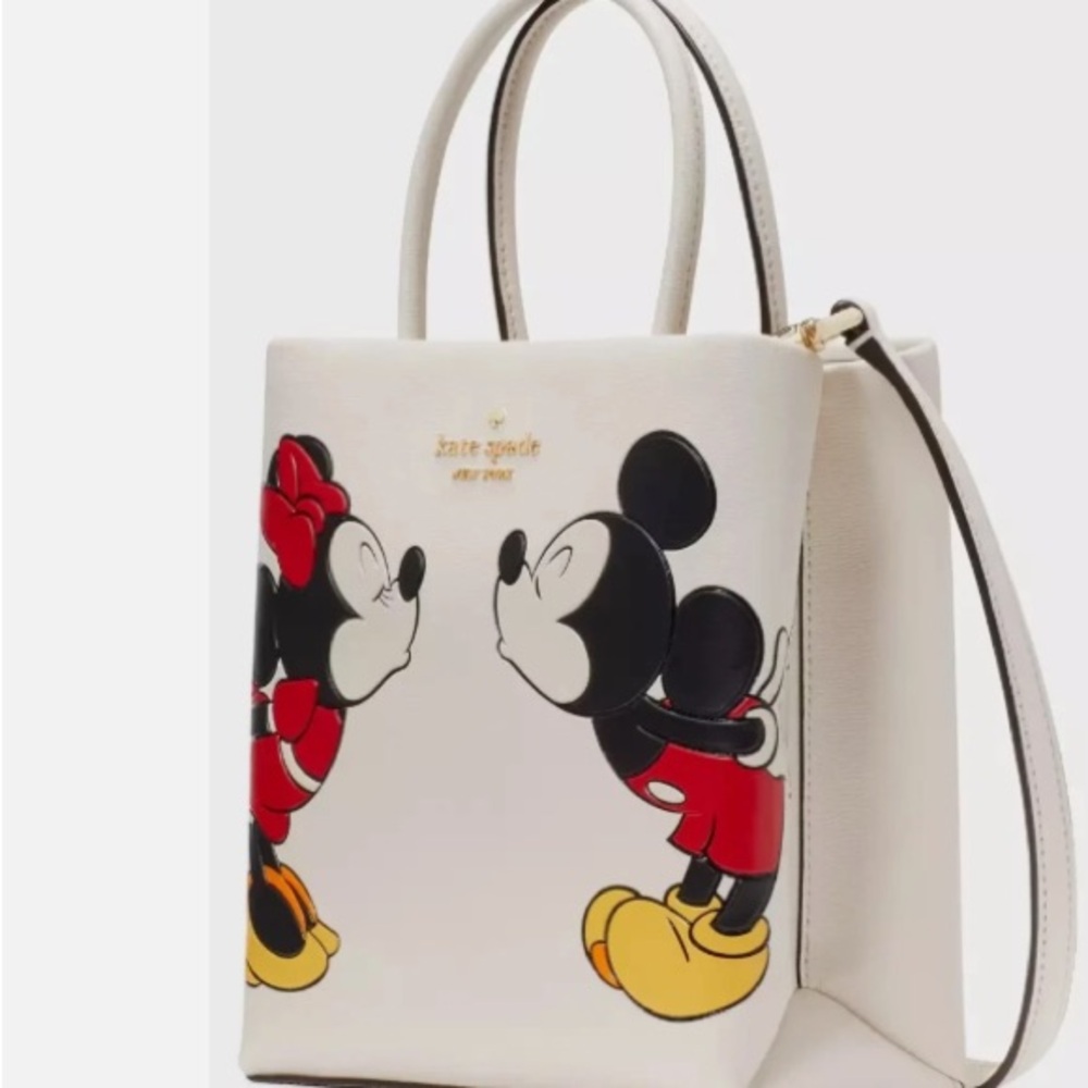 Kate Spade White Mickey and Minnie Mouse Disney  Mini Tote Bag KG591 - Picture 2 of 4